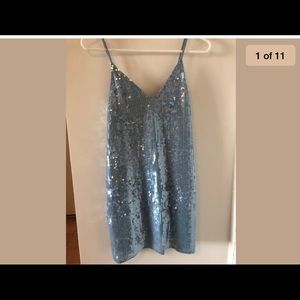 Fleur du mal baby blue sequin dress